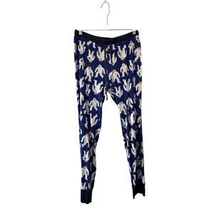 Hanna Andersson Blue Abominable Snowman Henley Pajama Pants Size Medium